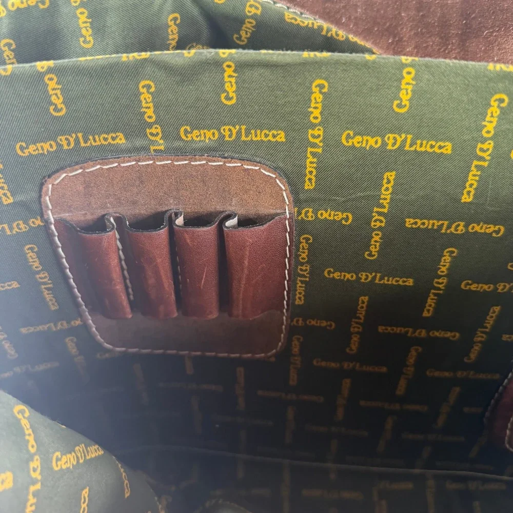 Geno D'Lucca Messenger Bag Mens Large Brown Suede Leather Vintage Satchel